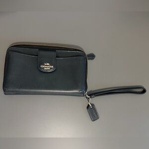 Coach Midnight Leather Wristlet